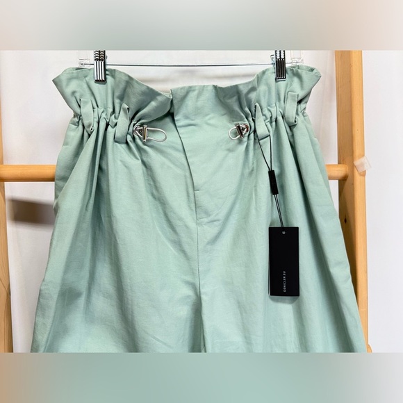 DENI CLER Mint Green paperbag waist cropped pants size 8 - Picture 2 of 12